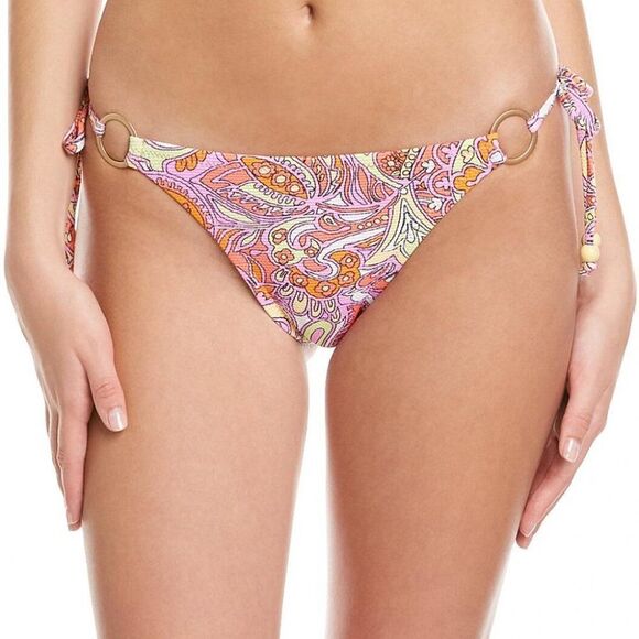 Jessica‎ Simpson Flower Child Tie Side Multi-Color Paisley Bottoms - Picture 1 of 6